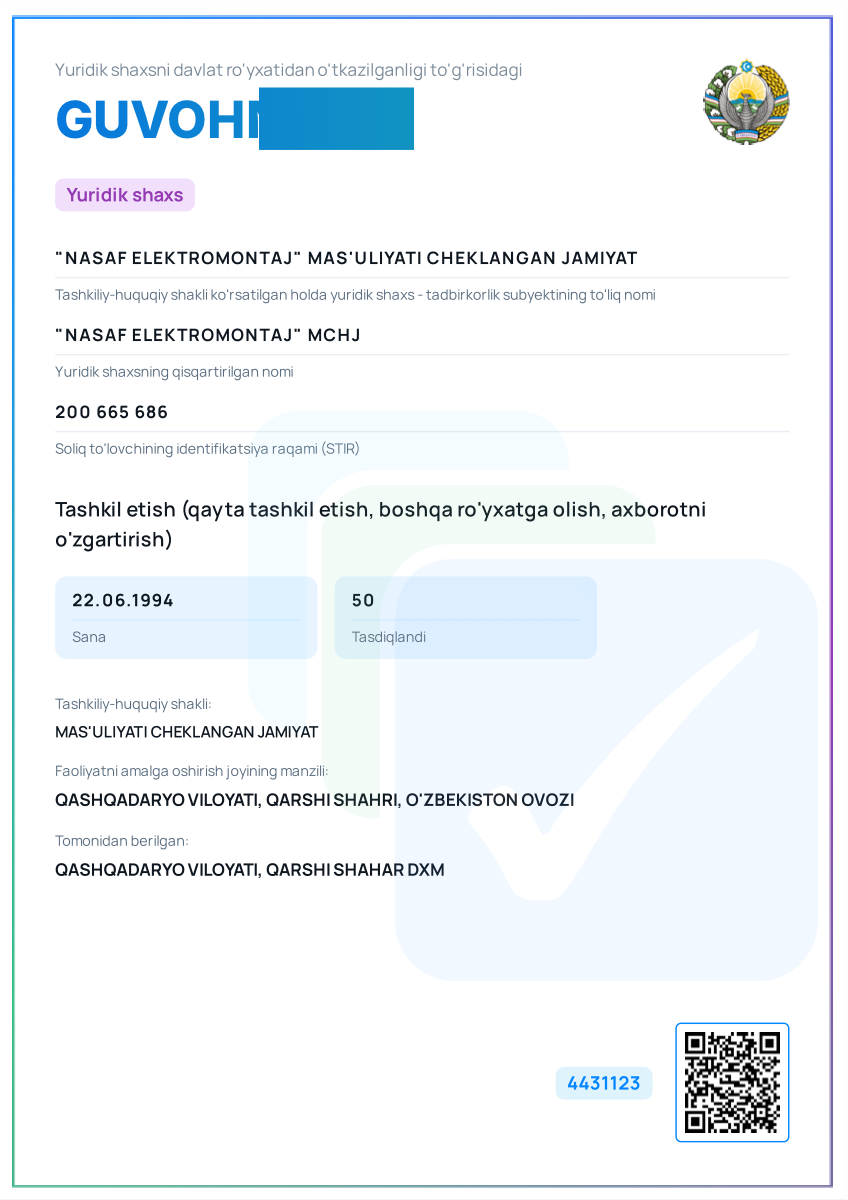 Faoliyat uchun Davlat Litsenziyasi